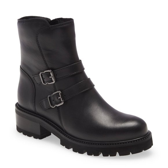La Canadienne Carly Waterproof Combat Biker Moto Boot Black Leather Sz 11 M